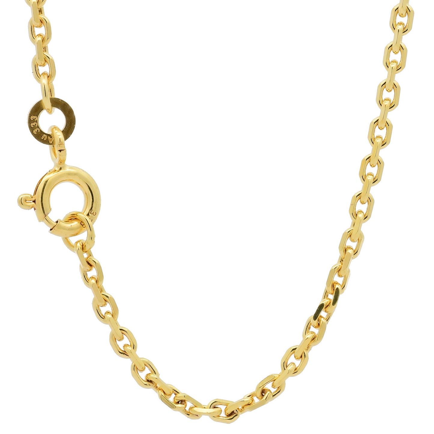 Goldkette Ankerkette diamantiert Halskette 2,2 mm 333-8 Karat Gold