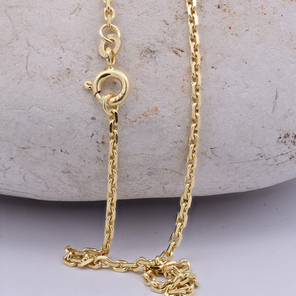 Goldkette Ankerkette diamantiert Halskette 2,2 mm 333-8 Karat Gold