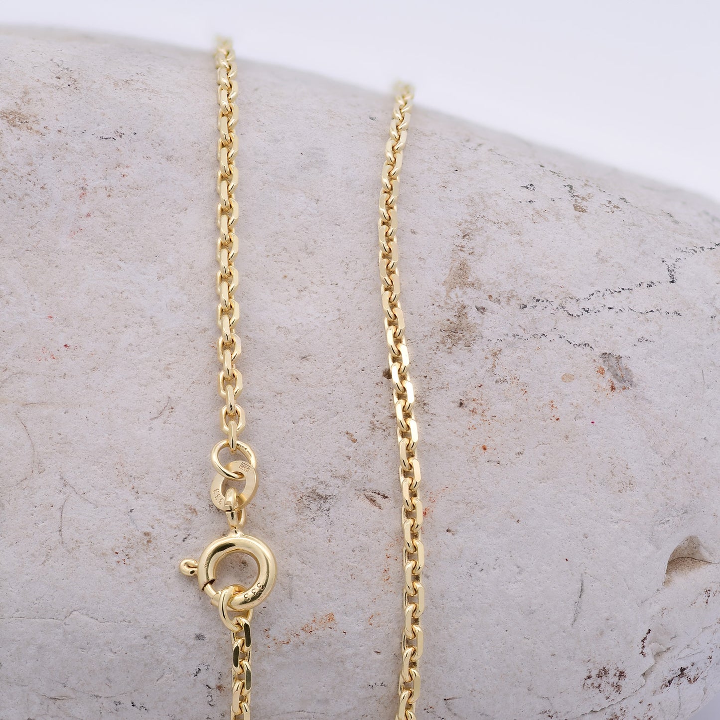 Goldkette Ankerkette diamantiert Halskette 2,2 mm 333-8 Karat Gold
