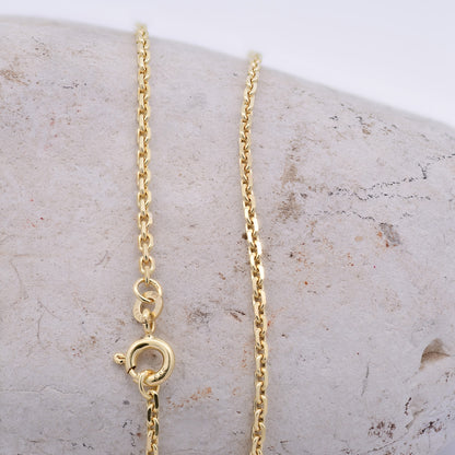 Goldkette Ankerkette diamantiert Halskette 2,2 mm 333-8 Karat Gold