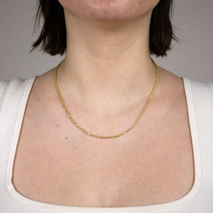 Goldkette Ankerkette diamantiert Halskette 2,2 mm 333-8 Karat Gold