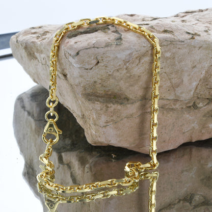 Goldkette Ankerkette diamantiert Halskette 3,0 mm 585 - 14 Karat Gold