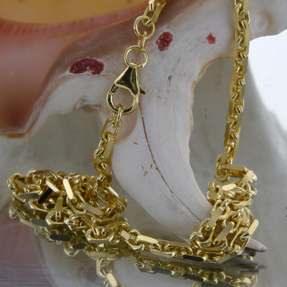 Goldkette Ankerkette diamantiert Halskette 3,0 mm 585 - 14 Karat Gold