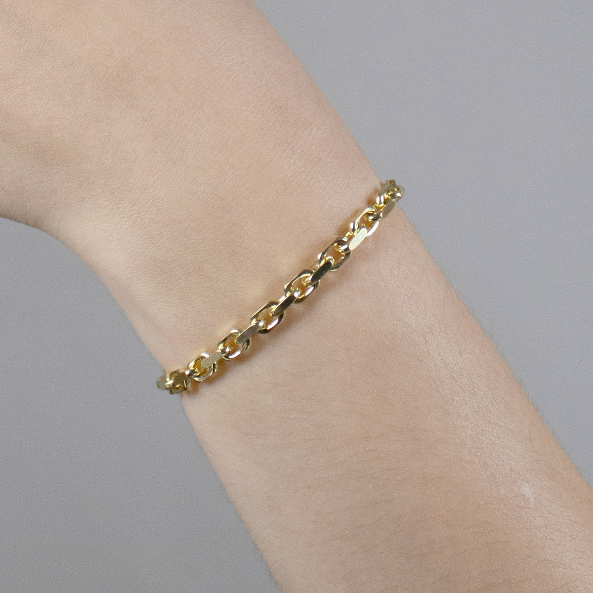 Goldarmband Ankerkette diamantiert Armkette  2,5 mm 333 - 8 Karat Gold