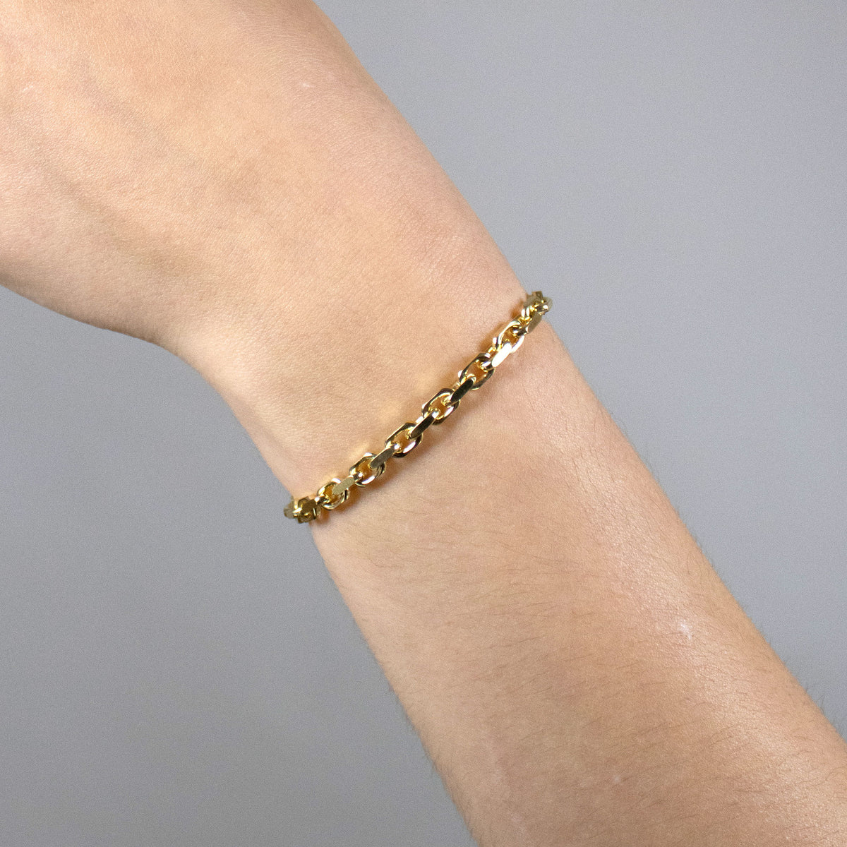 Goldarmband Ankerkette diamantiert Armkette  3,0 mm 333 - 8 Karat Gold
