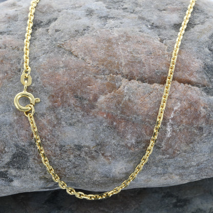 Goldkette Ankerkette diamantiert Halskette 1,8 mm - 585-14 Karat Gold