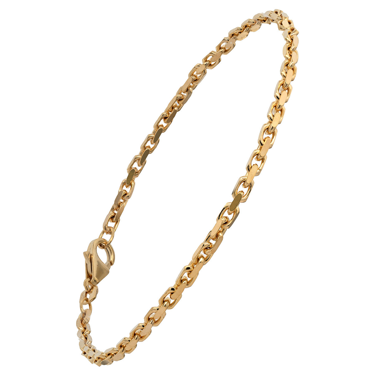 Goldarmband Ankerkette diamantiert Armkette  2,5 mm 585-14 Karat Gold