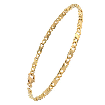 Goldkette Dollarkette Armkette Breite 3,2 mm massiv 585-14 Karat Gold