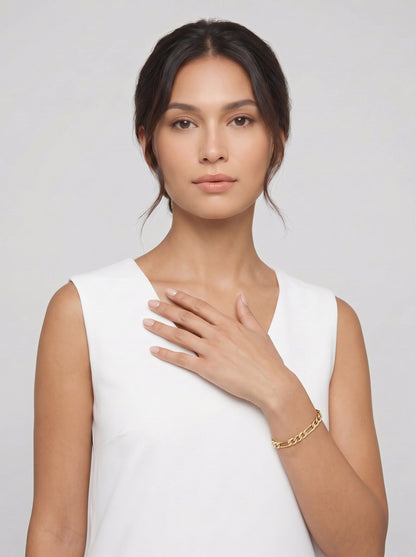 Goldarmband Figarokette Armkette Breite 3,2 mm massiv 333-8 Karat Gold