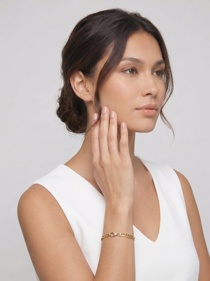 Goldarmband Figarokette Armkette Breite 4,0 mm massiv 333-8 Karat Gold
