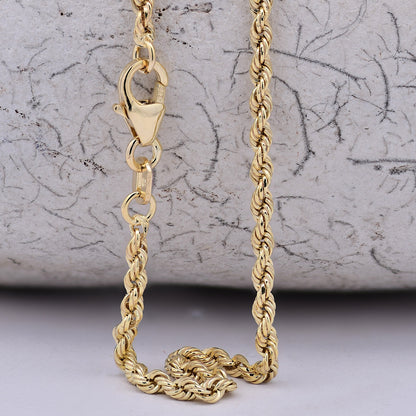 Goldkette Kordelkette hohl Halskette Breite 2,2 mm - 333-8 Karat Gold