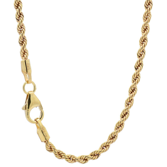 Goldkette Kordelkette hohl Halskette Breite 2,1 mm - 333-8 Karat Gold
