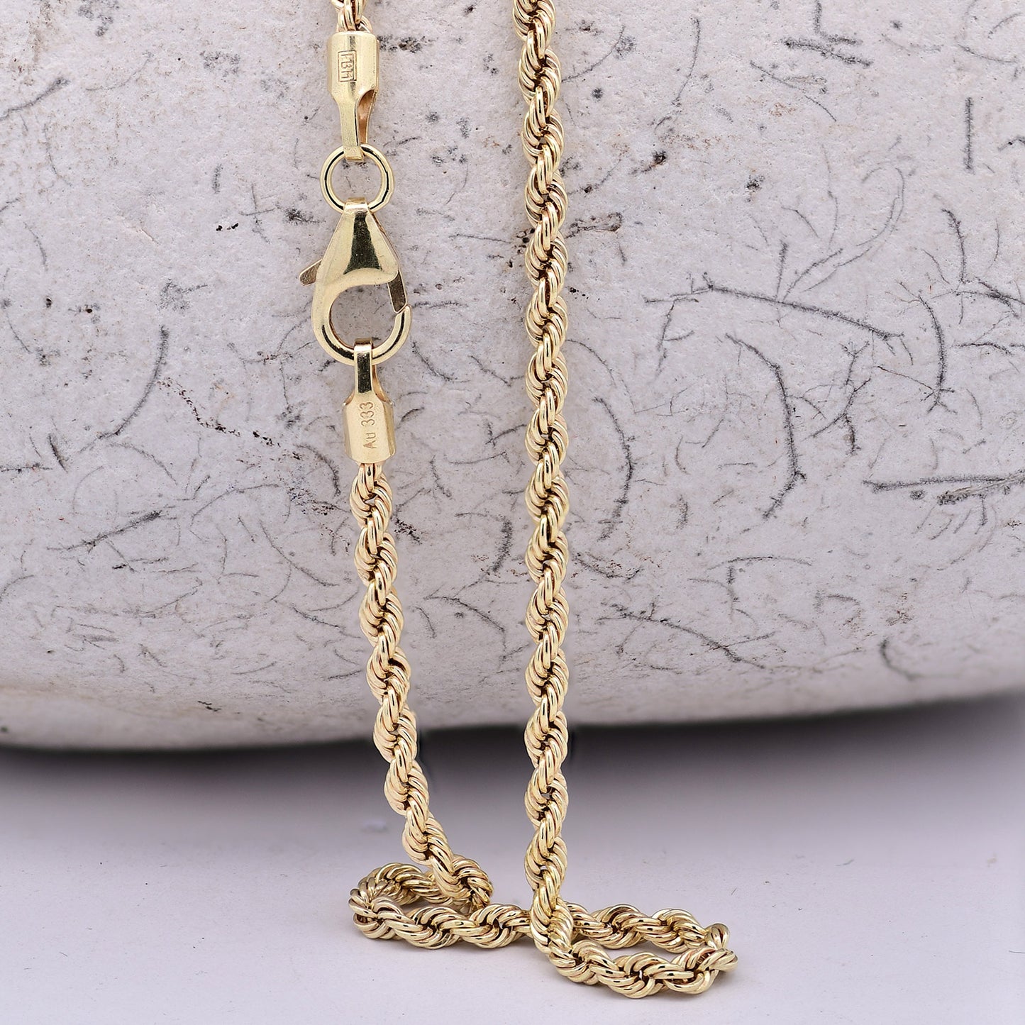 Goldkette Kordelkette hohl Halskette Breite 2,1 mm - 333-8 Karat Gold