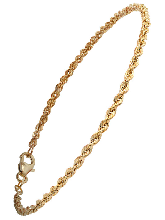 Goldarmband Kordelkette hohl  Armkette Breite 2,2mm - 333-8 Karat Gold