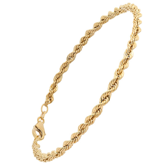 Goldarmband Kordelkette hohl  Armkette Breite 3,3mm - 333-8 Karat Gold