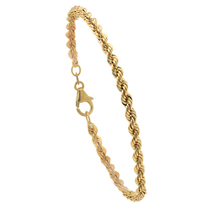 Goldarmband Kordelkette hohl  Armkette Breite 3,3mm - 333-8 Karat Gold