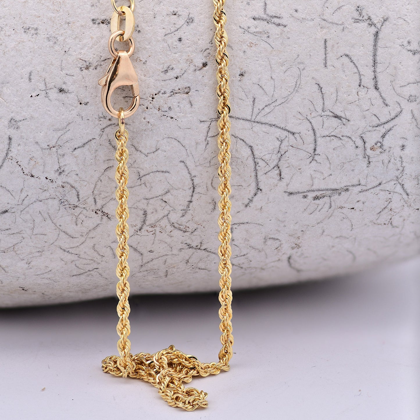 Goldkette Kordelkette massiv Halskette 585-14 Karat Gold Breite 1,7mm