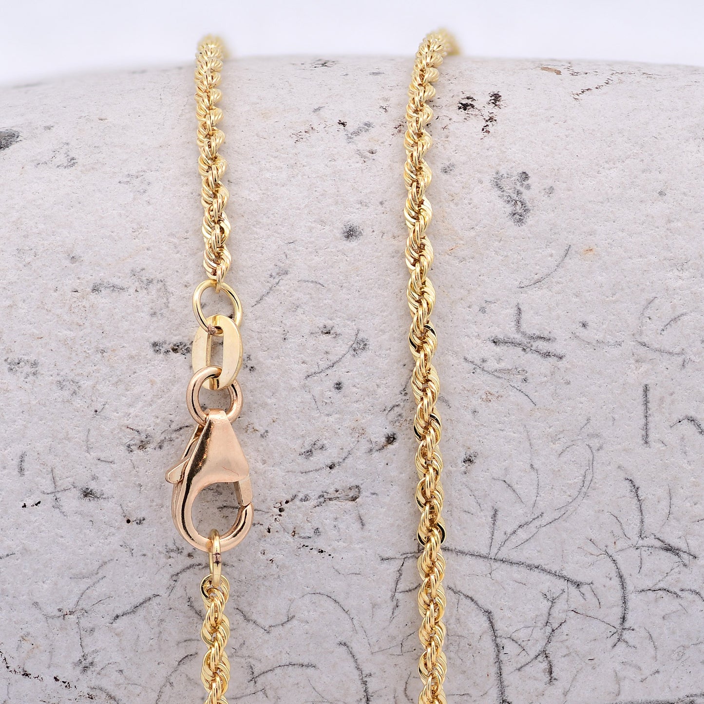 Goldkette Kordelkette massiv Halskette 585-14 Karat Gold Breite 1,7mm
