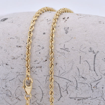 Goldkette Kordelkette hohl Halskette Breite 2,2 mm - 585-14 Karat Gold