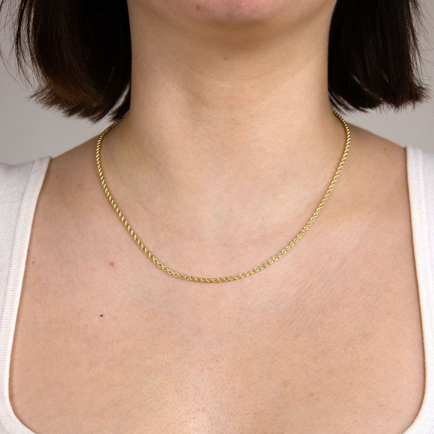 Goldkette Kordelkette hohl Halskette Breite 2,2 mm - 585-14 Karat Gold
