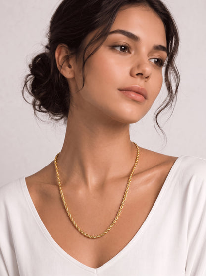 Goldkette Kordelkette hohl Halskette Breite 2,2 mm - 585-14 Karat Gold