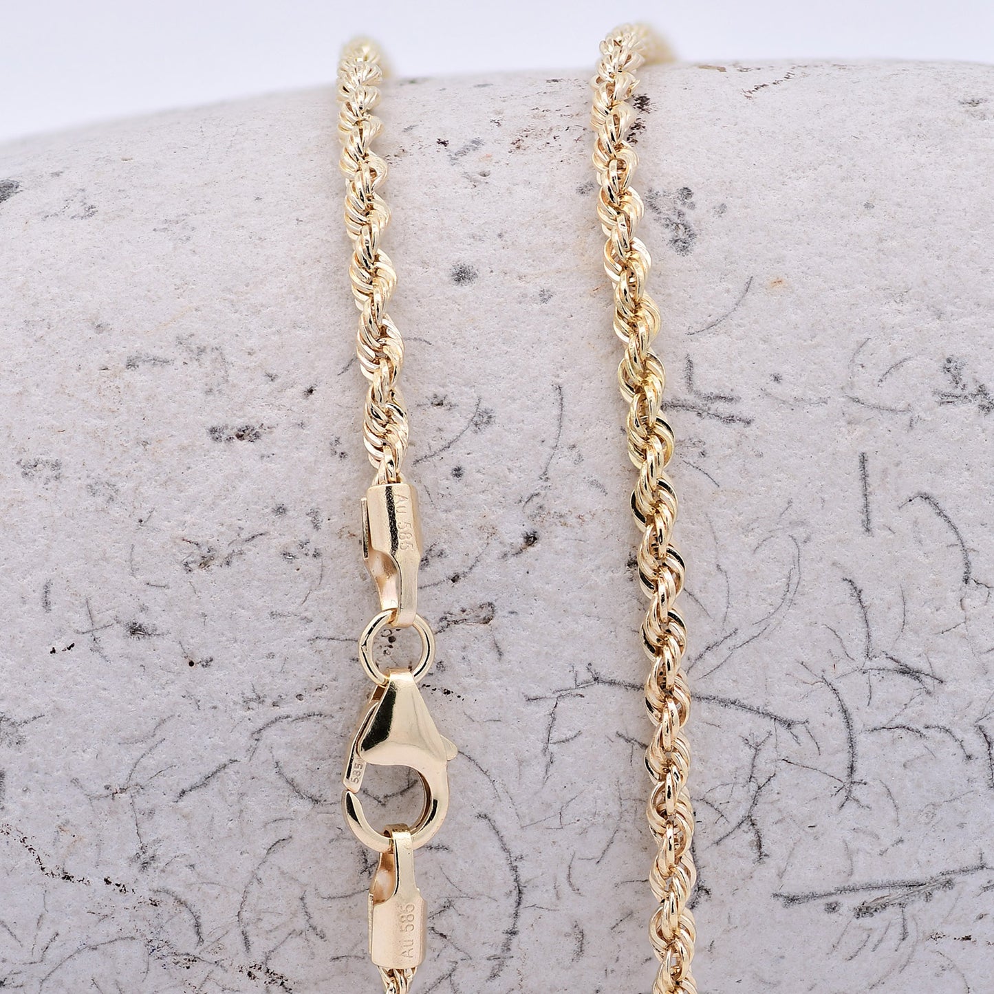 Goldkette Kordelkette hohl Halskette Breite 2,1 mm - 585-14 Karat Gold