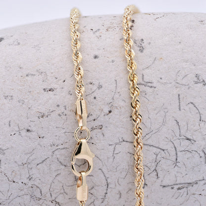 Goldkette Kordelkette hohl Halskette Breite 2,1 mm - 585-14 Karat Gold