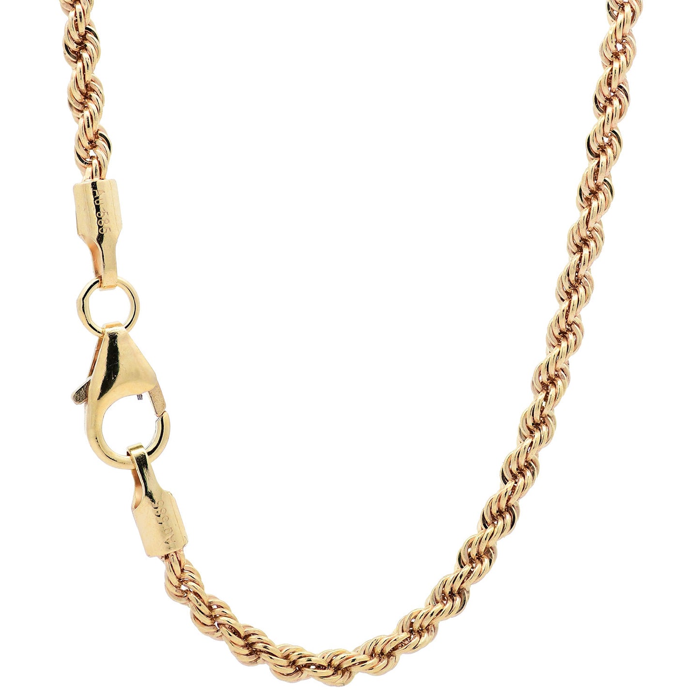 Goldkette Kordelkette hohl Halskette Breite 2,1 mm - 585-14 Karat Gold