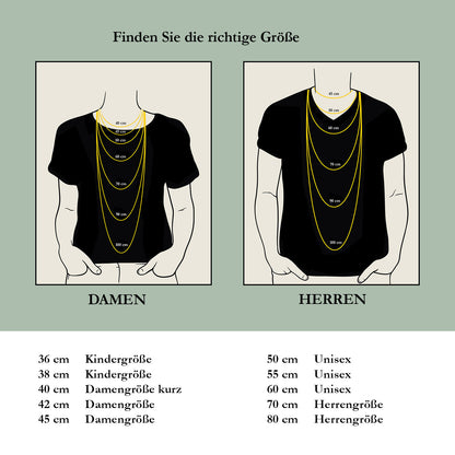 Goldkette Kordelkette hohl Halskette Breite 2,1 mm - 585-14 Karat Gold