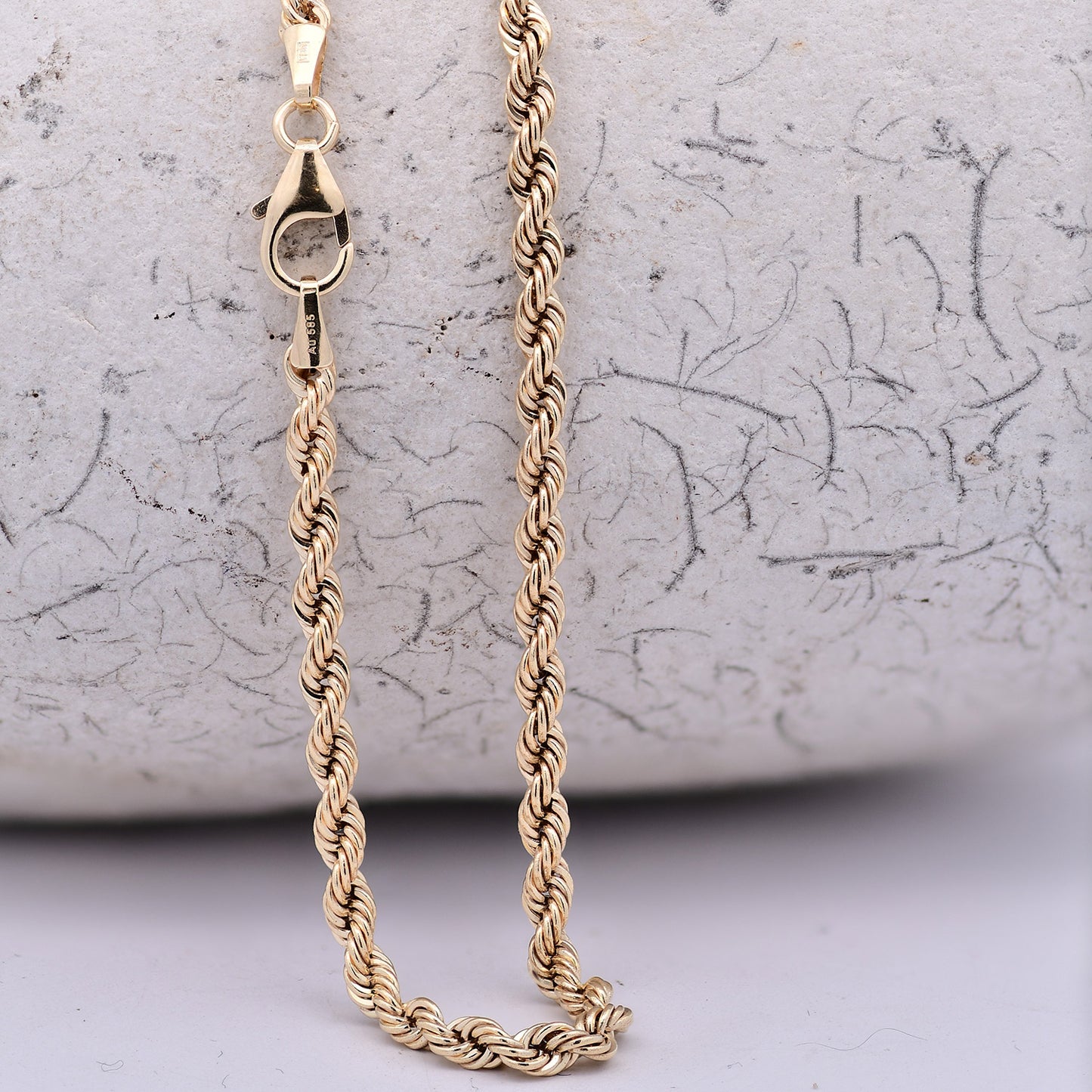 Goldkette Kordelkette hohl Halskette Breite 2,7 mm - 585-14 Karat Gold