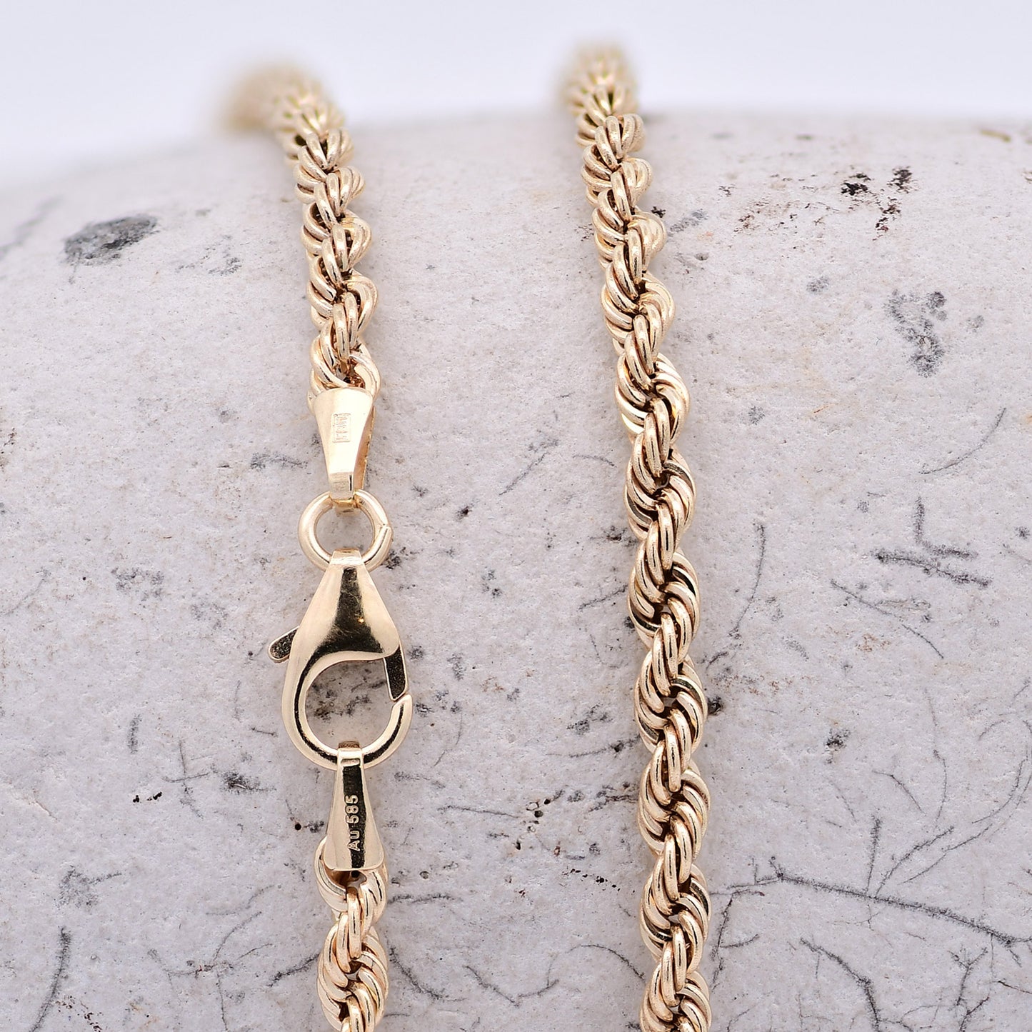 Goldkette Kordelkette hohl Halskette Breite 2,7 mm - 585-14 Karat Gold