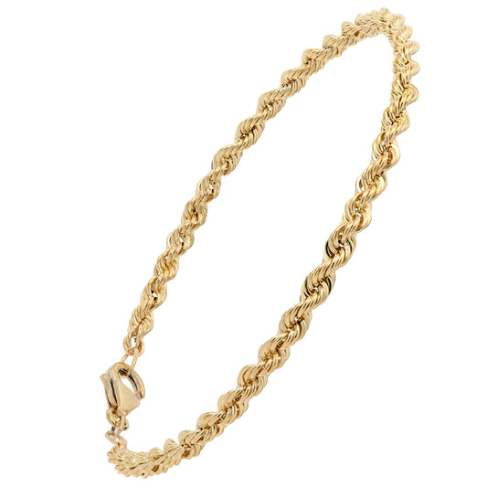 Goldarmband Kordelkette hohl  Armkette Breite 3,3mm 585-14 Karat Gold