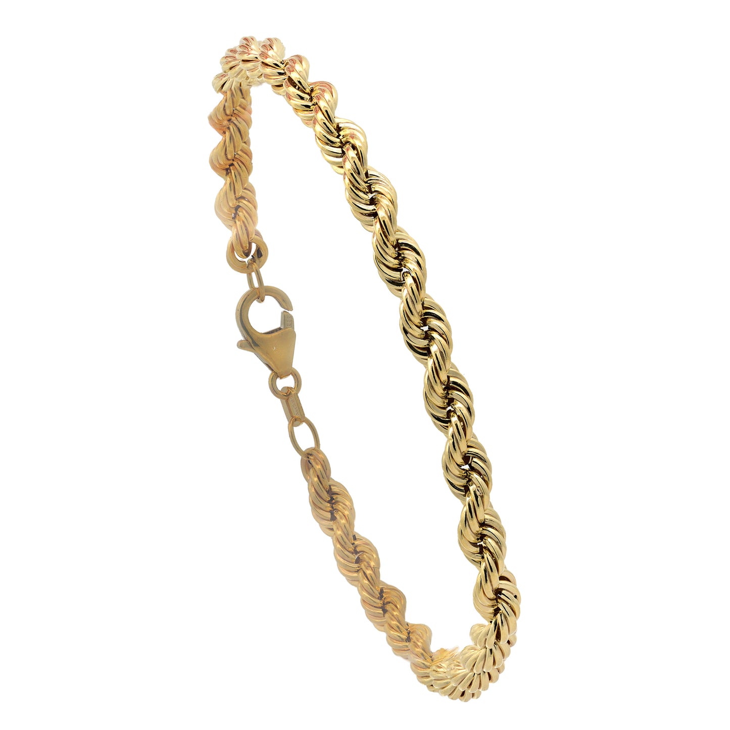 Goldarmband Kordelkette hohl  Armkette Breite 4,5mm 585-14 Karat Gold