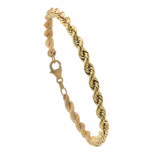 Goldarmband Kordelkette hohl  Armkette Breite 4,5mm 585-14 Karat Gold