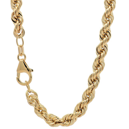 Goldkette Kordelkette hohl Halskette Breite 4,5 mm - 585-14 Karat Gold