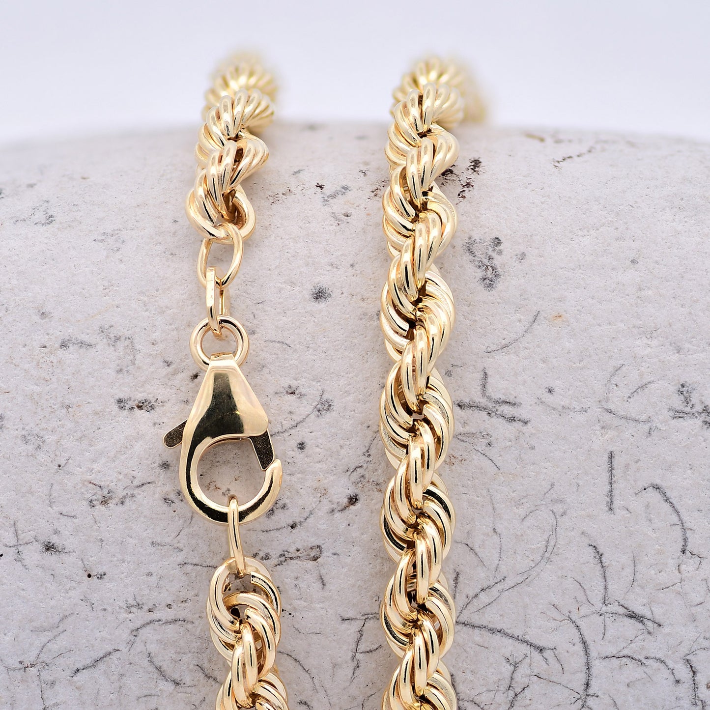 Goldkette Kordelkette hohl Halskette Breite 4,5 mm - 585-14 Karat Gold