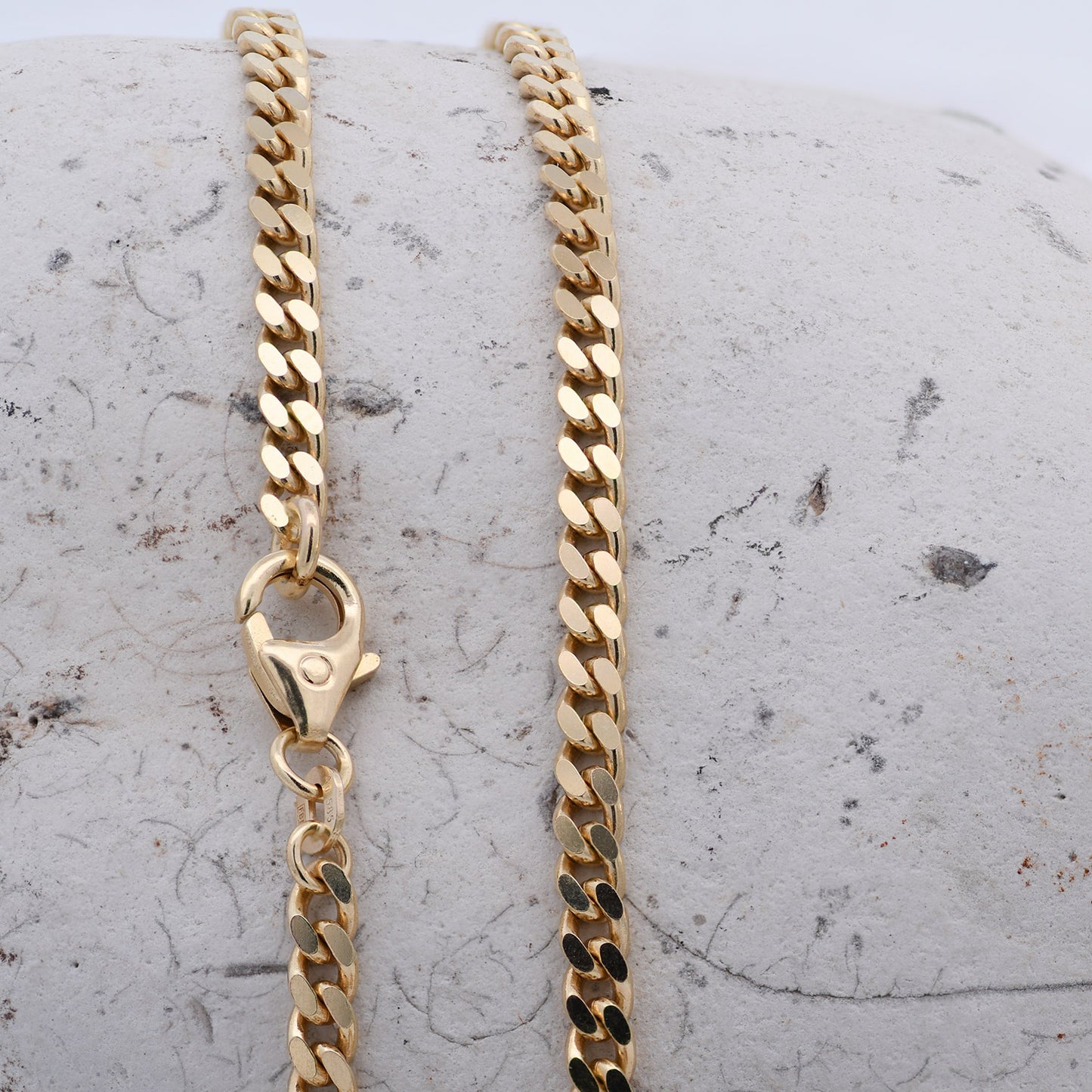 Goldkette Panzerkette Halskette Breite 2,5 mm massiv 585-14 Karat Gold