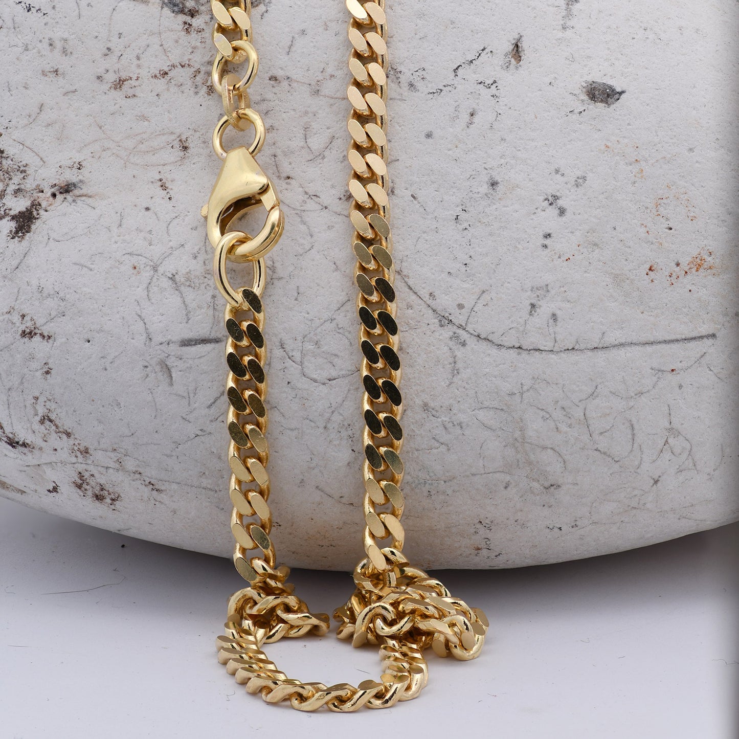 Goldkette Panzerkette Halskette Breite 3,5 mm massiv 585-14 Karat Gold