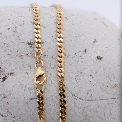 Goldkette Panzerkette Halskette Breite 4,5 mm massiv 585-14 Karat Gold