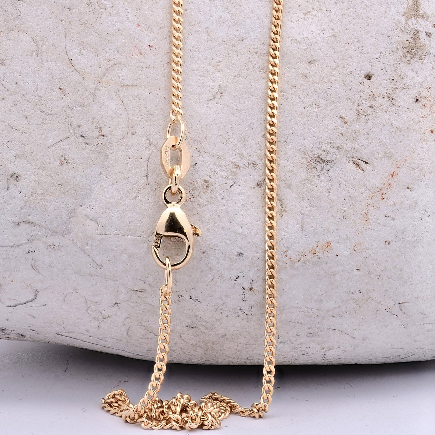 Goldkette Panzerkette Halskette Breite 1,3 mm massiv 750-18 Karat Gold