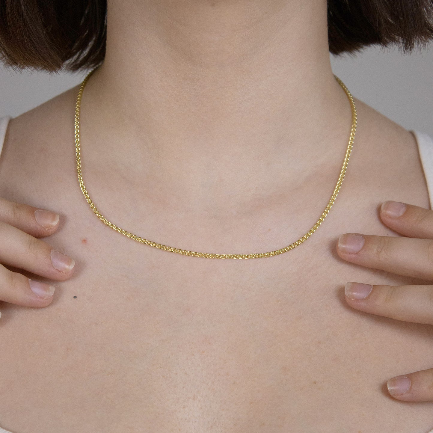 Goldkette Zopfkette Halskette Breite 1,7 mm massiv 333 - 8 Karat Gold