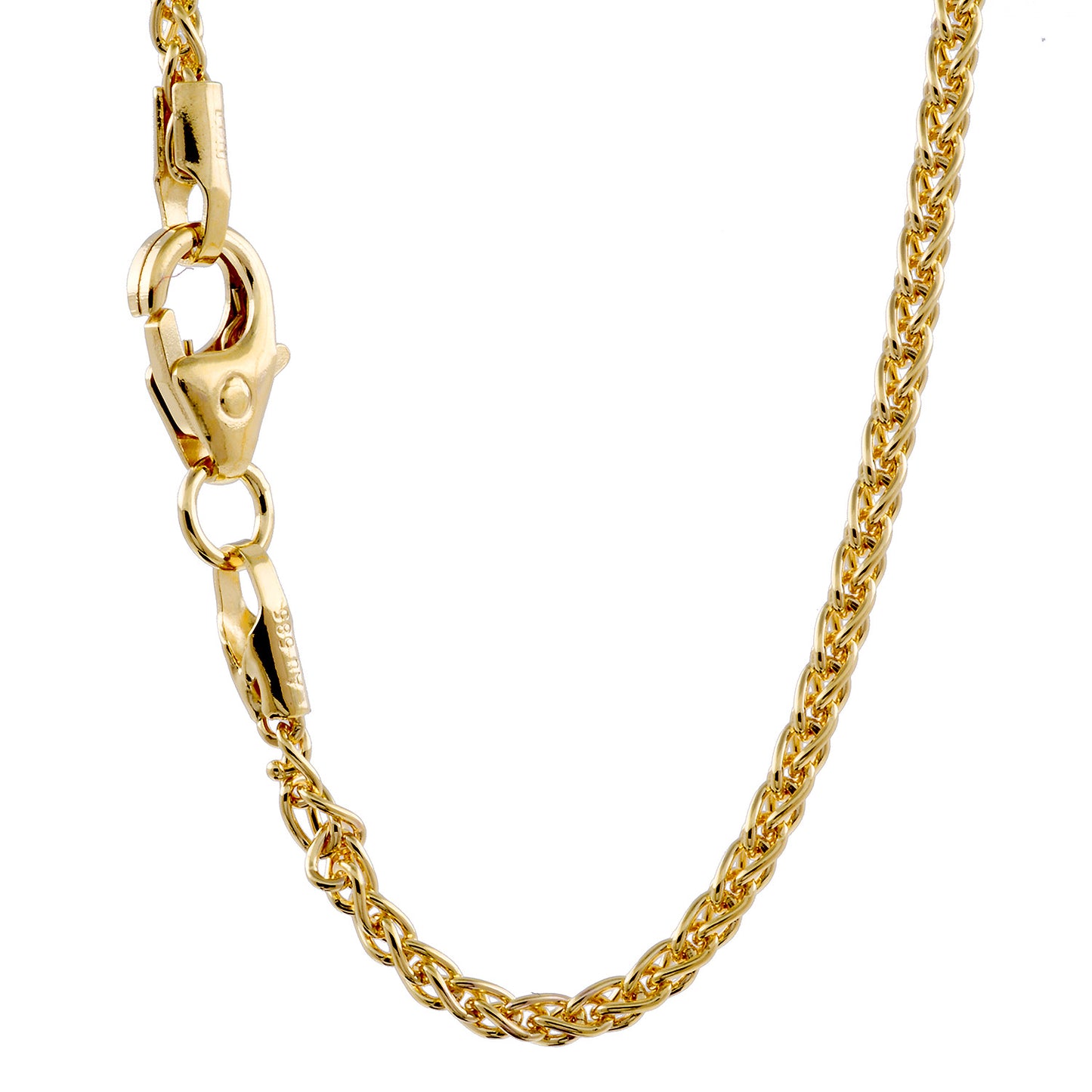 Goldkette Zopfkette Halskette Breite 1,7 mm massiv 585 - 14 Karat Gold