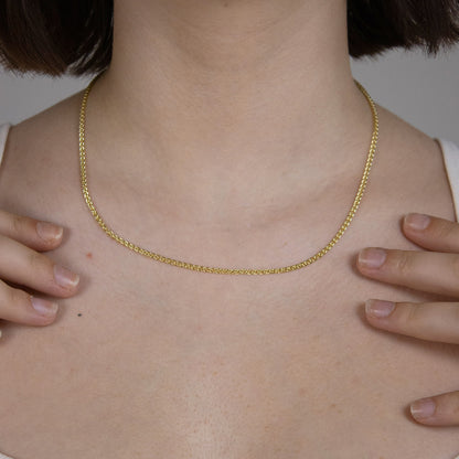 Goldkette Zopfkette Halskette Breite 1,7 mm massiv 585 - 14 Karat Gold
