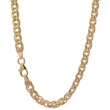 Goldkette Zwillingspanzerkette hohl Halskette 4,8 mm 375-9 Karat Gold