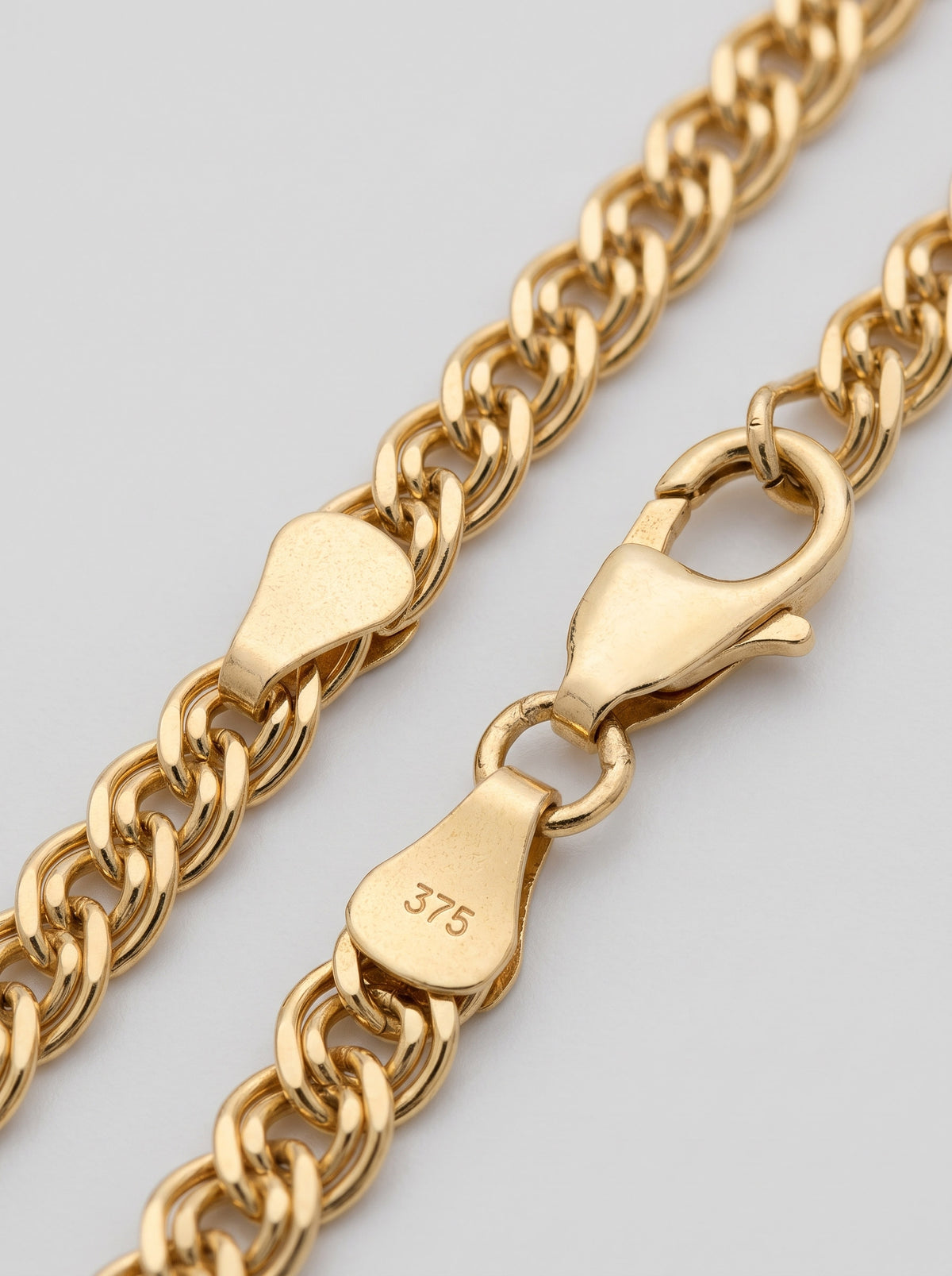 Goldkette Zwillingspanzerkette hohl Armkette 3,7 mm 375 - 9 Karat Gold