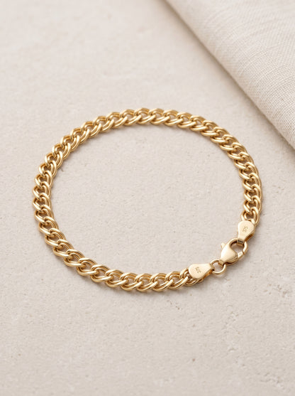Goldkette Zwillingspanzerkette hohl Armkette 3,7 mm 375 - 9 Karat Gold