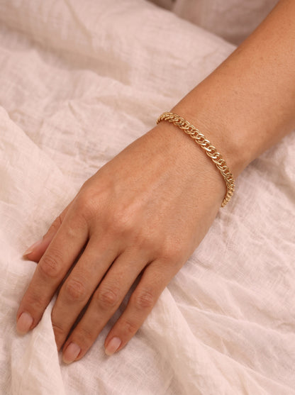 Goldkette Zwillingspanzerkette hohl Armkette 3,7 mm 375 - 9 Karat Gold