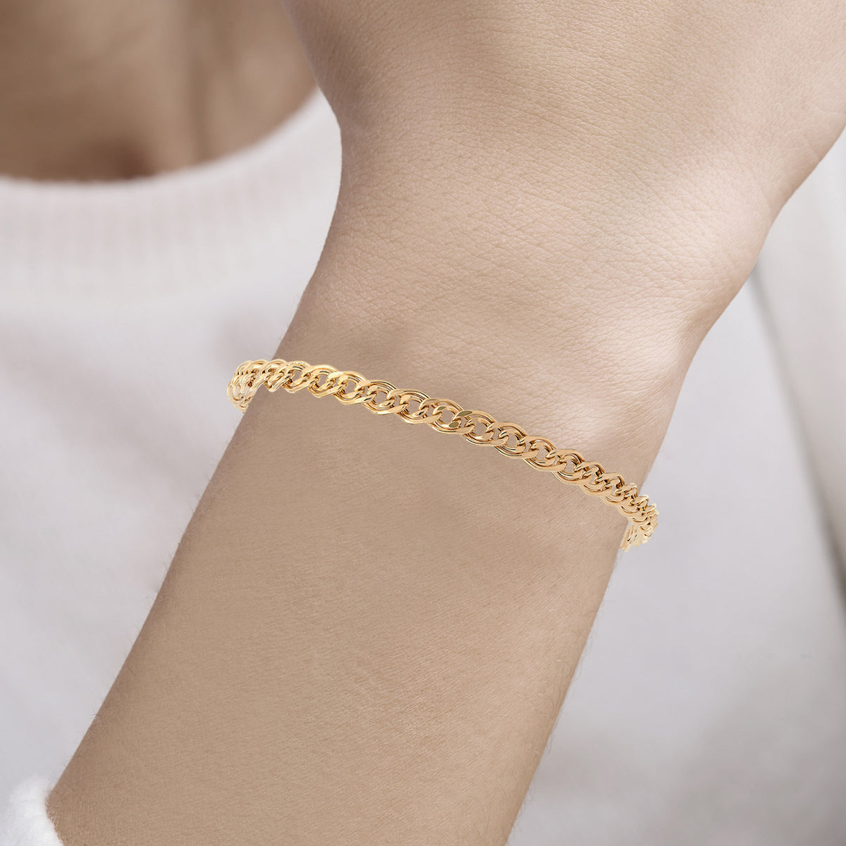 Goldkette Zwillingspanzerkette hohl Armkette 4,8 mm 375 - 9 Karat Gold