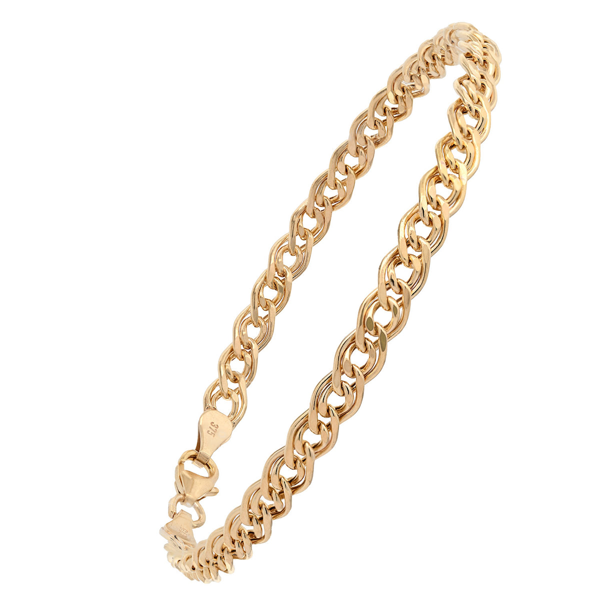 Goldkette Zwillingspanzerkette hohl Armkette 4,8 mm 375 - 9 Karat Gold