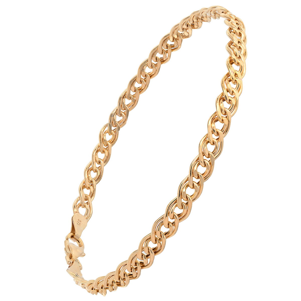 Goldkette Zwillingspanzerkette hohl Armkette 4,8 mm 375 - 9 Karat Gold